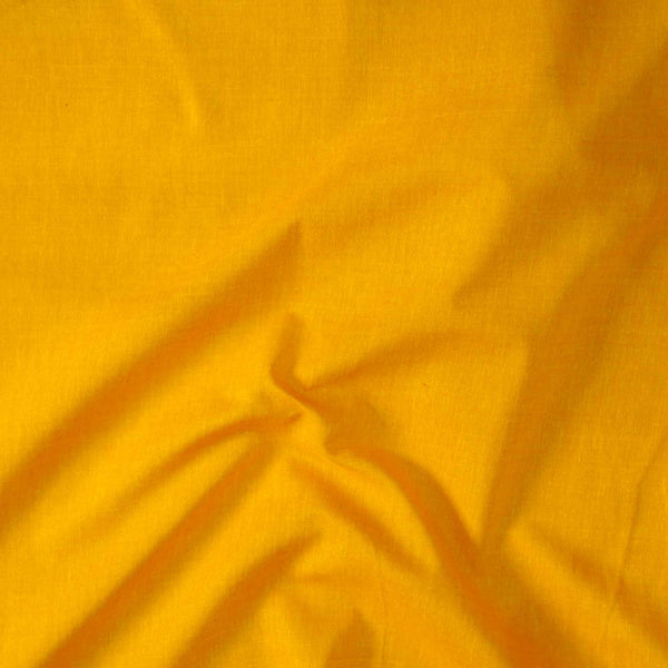 ( Pre-Cut 1.25 Meter )  Pure Cotton  Plain Mustard  Hand Woven Fabric