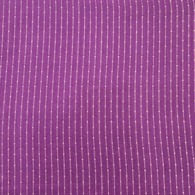 Pure Cotton Handloom Purple With White Stripes  Hand Woven Fabric