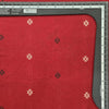 Pure Cotton Handloom Red With Cream And Black Motif Hand Woven Fabric