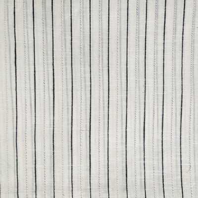 Pure Cotton Handloom White With Black Stripes  Hand Woven Fabric