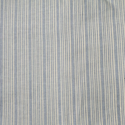 Pure Cotton Handloom White With Blue Stripes Hand Woven Fabric