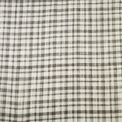 Pure Cotton Handloom White With Grey Small Checks Hand Woven Fabric