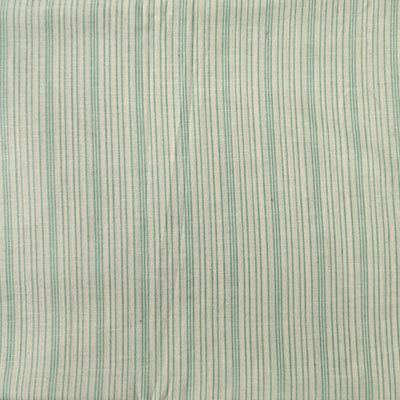 Pure Cotton Handloom White With Light Blue Stripes Hand Woven  Fabric