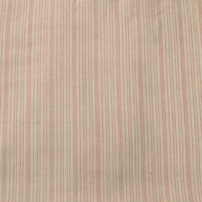 Pure Cotton Handloom White With Pink Stripes Hand Woven Fabric