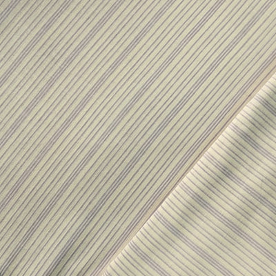Pure Cotton Handloom White With Purple Stripes Hand Woven  Fabric