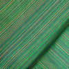 Pure Cotton Ikkat Dark Green With Yellow And Red Stripes Hand Woven Fabric