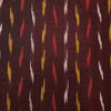 Pure Cotton Ikkat Dark Maroon With Mustard With Red And Cream Spots Hand Woven Fabric