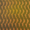 Pure Cotton Ikkat Mahindi Green With Mustard Zig-Zag Small Stripes Hand Woven Fabric