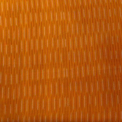 PRE-CUT 1 METER Pure Cotton Ikkat Mustard With Fine Lines Woven Fabric