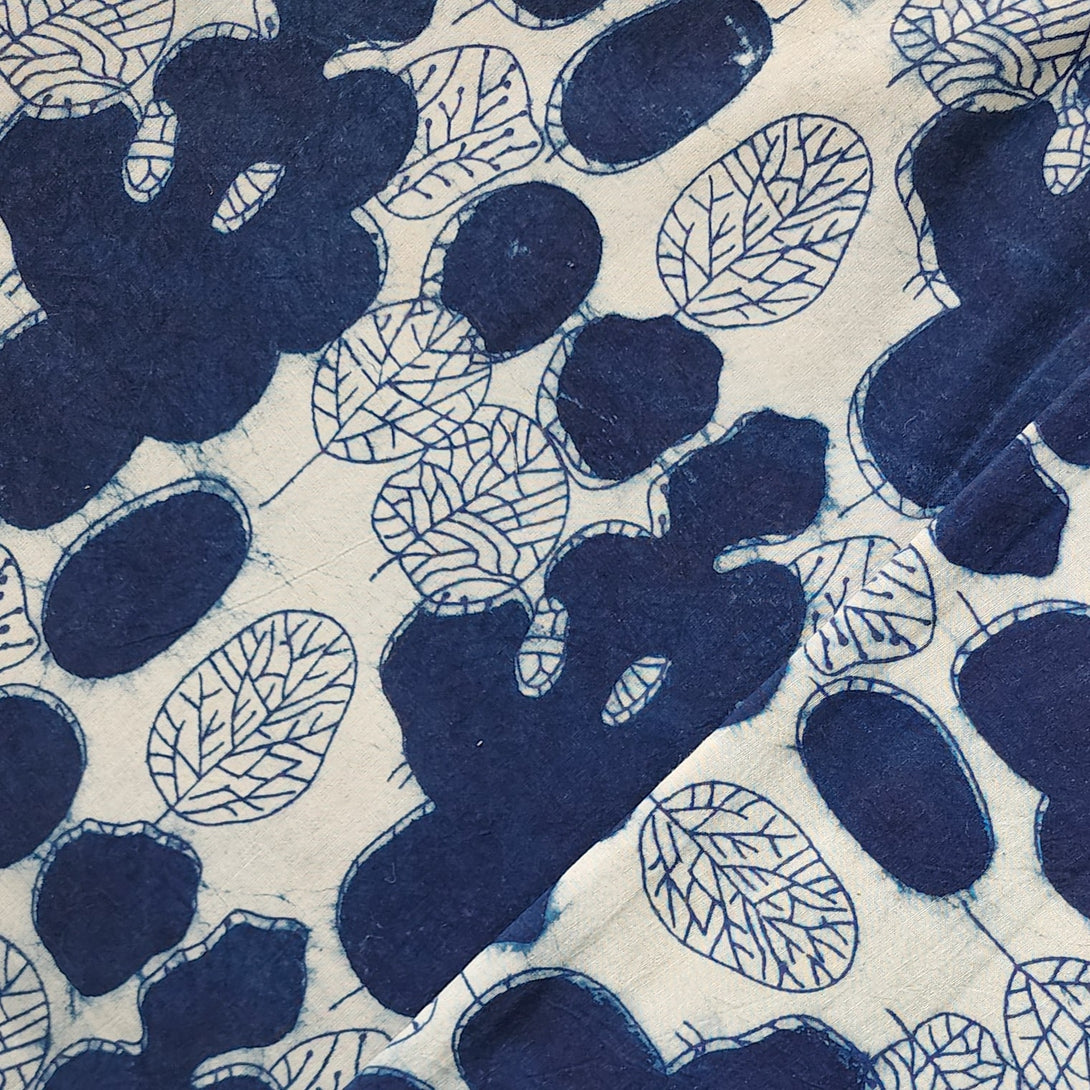 Pure Cotton Indigo Intricate Design Hand Block Print Fabric – Sanskruti