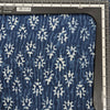 Pure Cotton Indigo Kaatha Intricate Flower Design Hand Block Print Fabric
