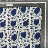 Pure Cotton Light Indigo With Lotus Jaal Hand Block Print Fabric