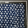 Pure Cotton Indigo With Daisy White Small Flower Motif Hand Block Print Fabric