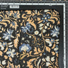 Pure Cotton Jaipuri Black With Cream And Blue Jungle Jaal Hand Block Print Fabric
