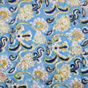 Pure Cotton Jaipuri Blue With Green Flower Jaal Hand Block Print Fabric