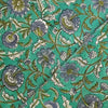 Pure Cotton Jaipuri Blue With Grey Jaal Hand Block Print Fabric