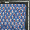 Pure Cotton Jaipuri Blue With Pink Flower Motif Hand Block Print Fabric
