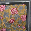 Pure Cotton Jaipuri Brown With Grey With Pink Lily Flower Jaal Hand Block Print Fabric