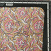 Pure Cotton Jaipuri Chicku Colour With Pink Flower Jaal Hand Block Print Fabric