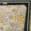 Pure Cotton Jaipuri Cream With Blue And Yellow Flower Jaal Hand Block Print Fabric