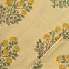 Pure Cotton Jaipuri Cream With Mustard Flower Motif Hand Block Print Fabric