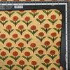 Pure Cotton Jaipuri Cream With Red Flower Buds Motif Hand Block Print Fabric