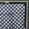 Pure Cotton Jaipuri Dark Blue With White Lotus Motif Hand Block Print Fabric