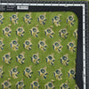 Pure Cotton Jaipuri Green With  Flower Buds Hand Block Print Fabric