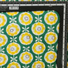 Pure Cotton Jaipuri Green With Yellow Flower Creeper Hand Block Print Fabric