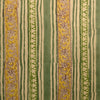 Pure Cotton Jaipuri Green With Yellow Intricate Design Border Hand Block Print Fabric