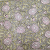 ( Pre-Cut 1.20 Meter ) Pure Cotton Jaipuri Grey With Sunflower Jaal Hand Block Print Fabric