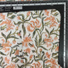 Pure Cotton Jaipuri Kaatha White And Peach With Green Flower Jaal Hand Block Print Fabric