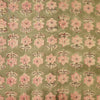 Pure Cotton Jaipuri Light Green With Light Peach Flower Motif Hand Block Print Fabric