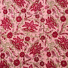 Pure Cotton Jaipuri Light Pink With Red Flower Jaal Hand Block Print Fabric