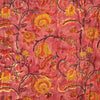 Pure Cotton Jaipuri Mul Drak Pink With Mustard Flower Jaal Hand Block Print Fabric