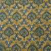 Pure Cotton Jaipuri Mustard And Blue Intricate Design Hand Block Print Fabric