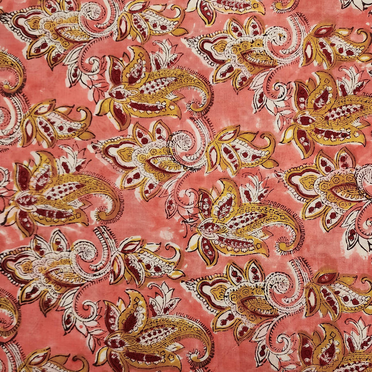 Peach Jaal Block Print Top