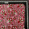 Pure Cotton Jaipuri Pink With White Red Green Wild Jaal Hand Block Print Fabric