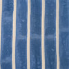 Pure Cotton Jaipuri White And Big Fat Stripes Of Blue Hand Block Print FabricPure