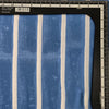 ( Pre-Cut 1.55 Meter ) Pure Cotton Jaipuri White And Big Fat Stripes Of Blue Hand Block Print FabricPure