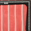 Pure Cotton Jaipuri White And Big Fat Stripes Of Peach Hand Block Print Fabric