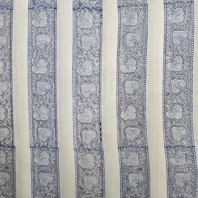 Pure Cotton Jaipuri White And Grey Border Intricate Design Hand Block Print Fabric
