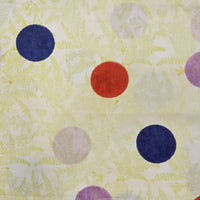 Pure Cotton Jaipuri White And Light Yellow Design With Blue And Red Ball Hand Block Print Fabric