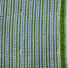 Pre-cut 1.60meter Pure Cotton Jaipuri White With Green  Border Stripes Hand Block Print Fabric