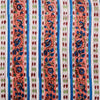 Pure Cotton Jaipuri White With Orange And Blue Border Intricate Design Hand Block Print Fabric
