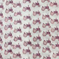 Pure Cotton Jaipuri With Purple Tractor Hand Block Print Fabric