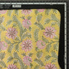 Pure Cotton Jaipuri Yellow With Light Pink Flower Jaal Hand Block Print Fabric