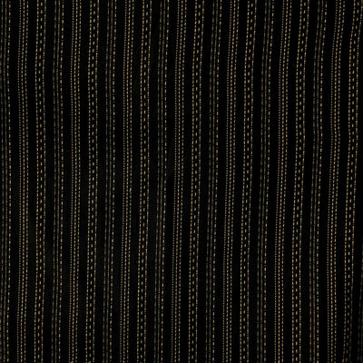 Pure Cotton Kaatha Black With Cream Stripes Hand Woven Fabric