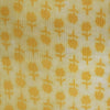 Pure Cotton Kaatha Dabu Cream With Yellow Flower Motif Hand Block Print Fabric