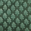 Pure Cotton Kaatha Green And Cream Tree Motif Hand Block Print Fabric